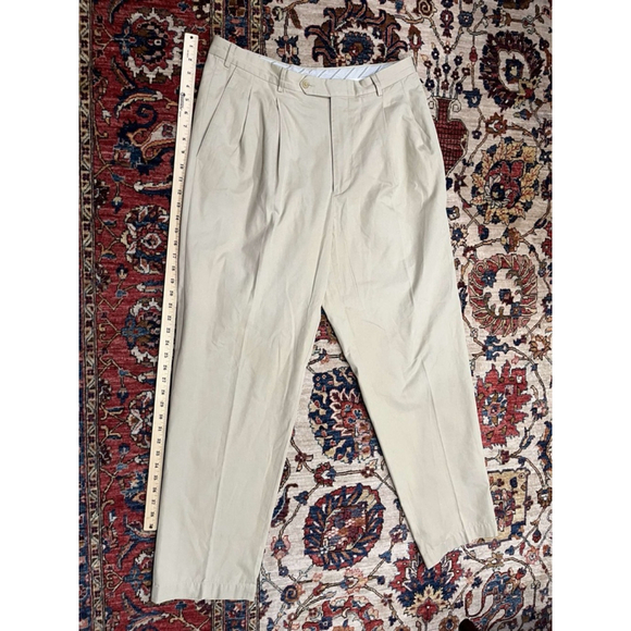 Ermenegildo Zegna Soft Chino Trousers Mens Beige Straight Smart Casual Pants 38